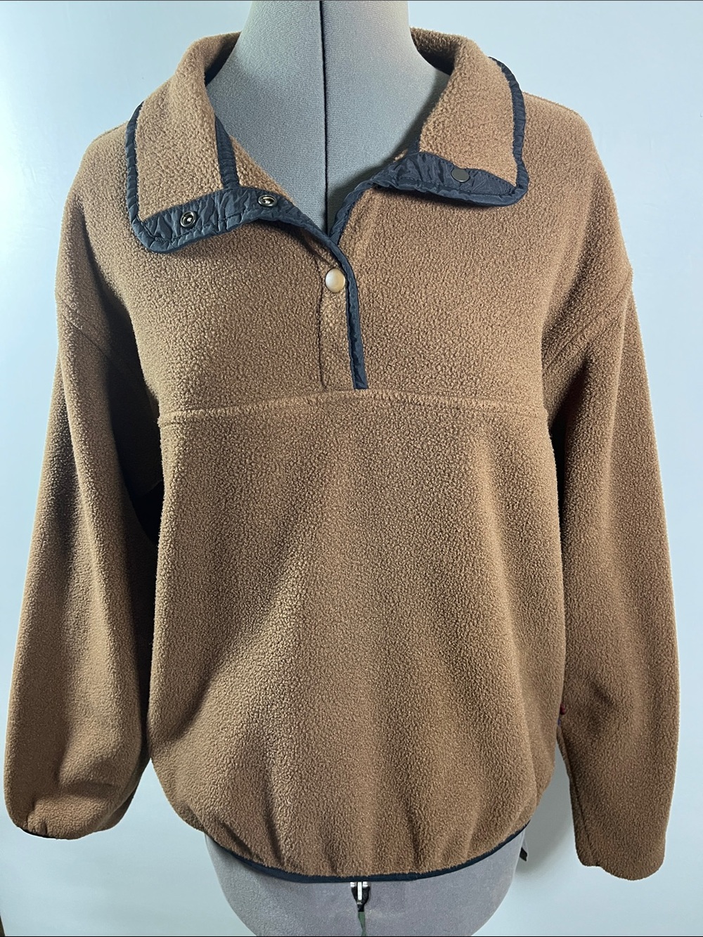 Woolrich Brown Fleece Pullover with Dark Trim Women Size M